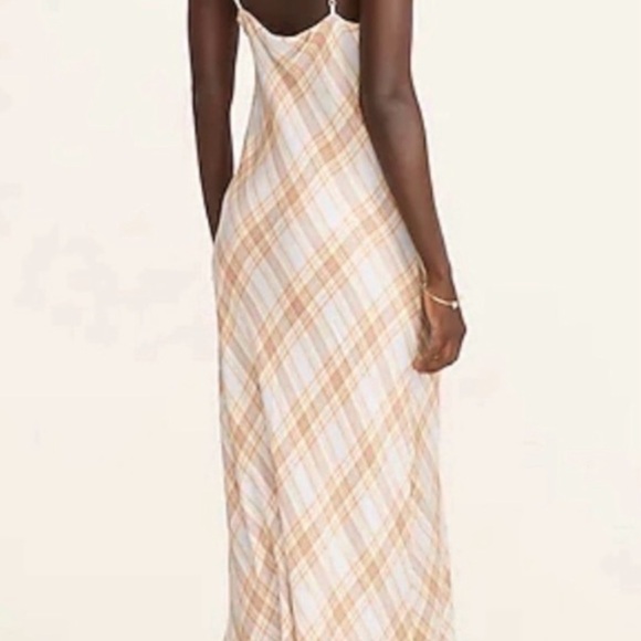 J. Crew culto-blend slip dress in pale sky tartan - Picture 2 of 7